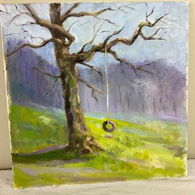 234 Original Oil Painting "Tree Swing" by Kathie Rogers