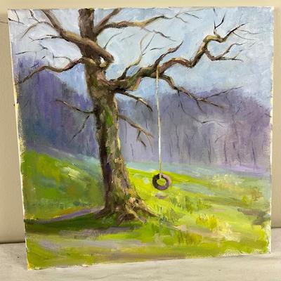234 Original Oil Painting "Tree Swing" by Kathie Rogers