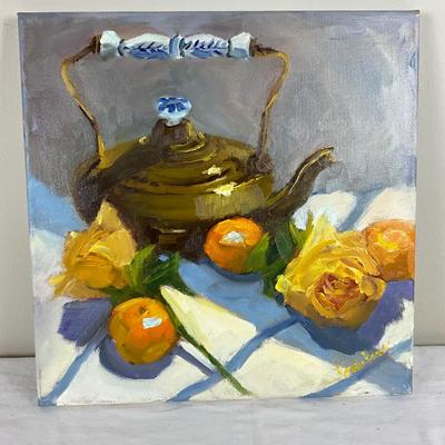 235 Original Oil Painting "Tea Time" by Kathie Rogers