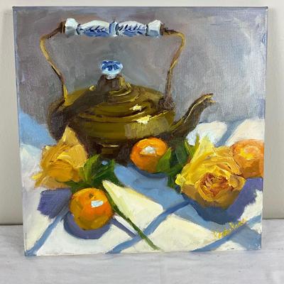 235 Original Oil Painting "Tea Time" by Kathie Rogers