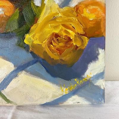 235 Original Oil Painting "Tea Time" by Kathie Rogers