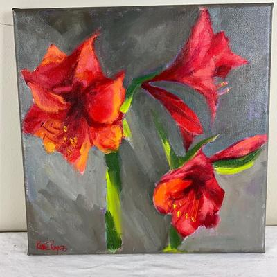 236 Original Oil Painting "Amaryllis" by Kathie Rogers