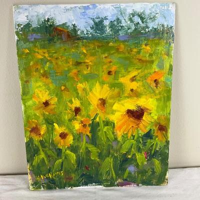 241 Original Oil Painting "Sunflower Field" by Kathie Rogers