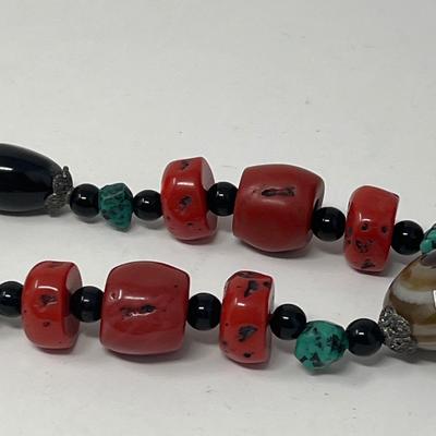 22” Coral Turquoise Necklace