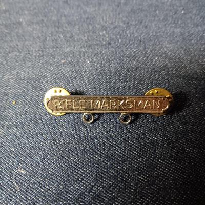 STERLING SILVER MILITARY RIFLE MARKSMAN MEDAL
