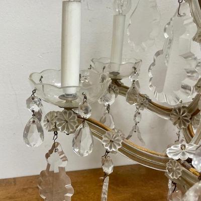 Vintage Italian Large Crystal Murano Glass 6-Light Chandelier, 1950s