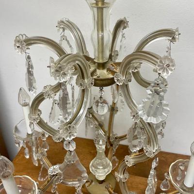 Vintage Italian Large Crystal Murano Glass 6-Light Chandelier, 1950s