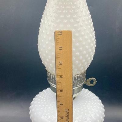 Vintage White Glass Hobnail Lamp