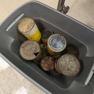 Vintage Transmission Fluid/Oil Cans TRU FLO Shell Hydra Fluid