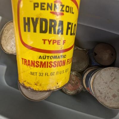 Vintage Transmission Fluid/Oil Cans TRU FLO Shell Hydra Fluid