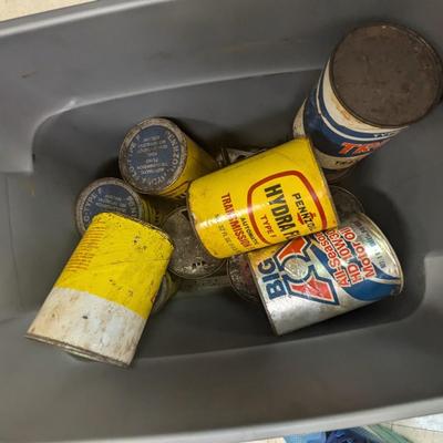 Vintage Transmission Fluid/Oil Cans TRU FLO Shell Hydra Fluid
