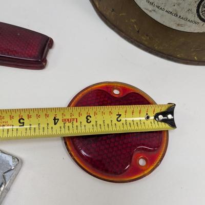 Vintage Car Collector Parts Vacuum Gauge Red Glass Covers