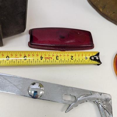 Vintage Car Collector Parts Vacuum Gauge Red Glass Covers