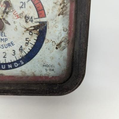 Vintage Car Collector Parts Vacuum Gauge Red Glass Covers