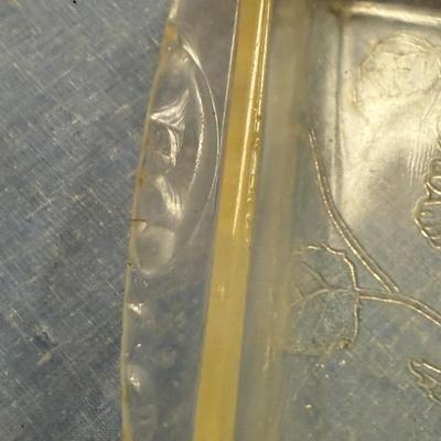 Vintage beautiful glass baking dishes, pretty flowers