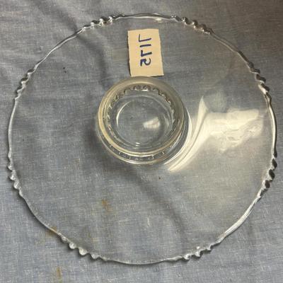 Indiana glass 14” tarte plate with pedestal