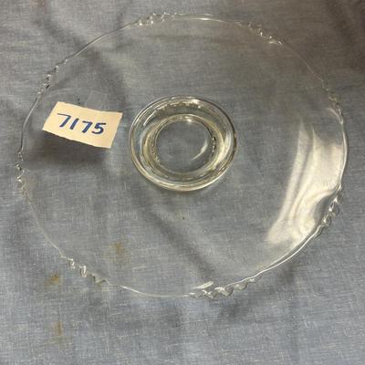 Indiana glass 14” tarte plate with pedestal