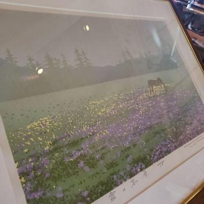 Unknown Japanese artist  Purple field of  flowers 
