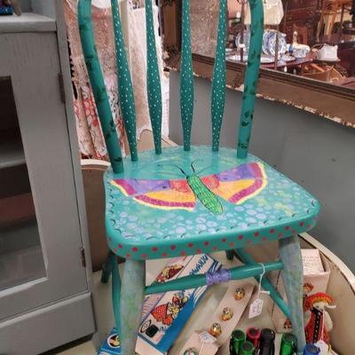 Childrens Handpainted chairs - pair of