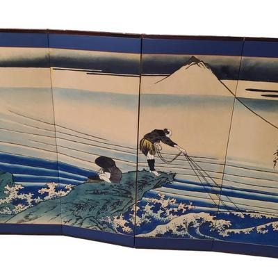 Oriental Silk 4 panel wall hanging 