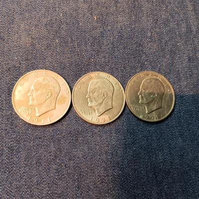 THREE 1971-D EISENHOWER DOLLARS