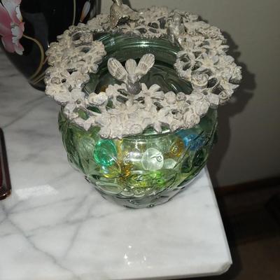 JAPANESE VASE, MARBLE TOP TABLE AND MORE