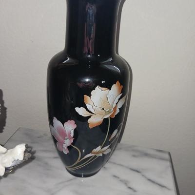 JAPANESE VASE, MARBLE TOP TABLE AND MORE