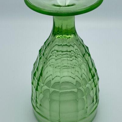 Hazel-Atlas Colonial block green depression glass goblets