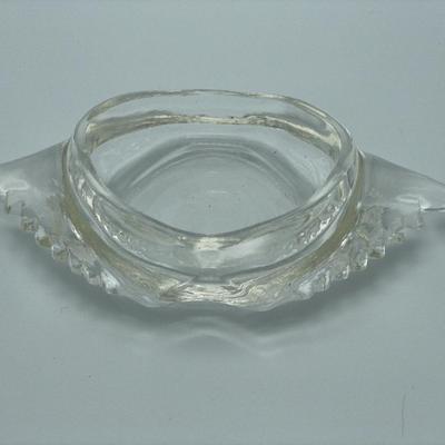 Vintage McKee glasbake Clear Deviled egg/crab imperial baking shell