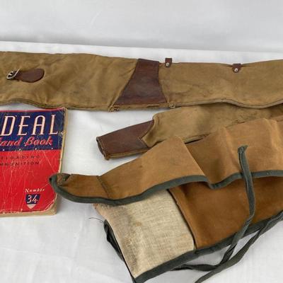 2 vintage rifle cases and Ideal Hand Book