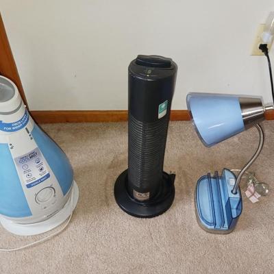 SHARPER IMAGINE AIR PURIFIER, DESK LAMP, HOMEDICS HUMIDIFIER