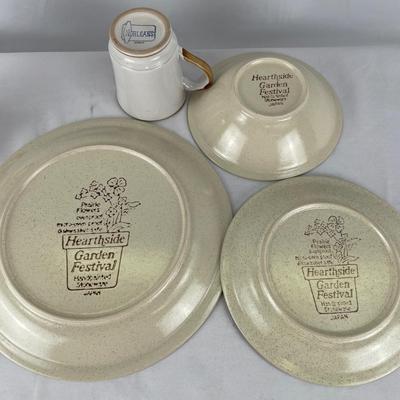 Vintage Hearthside Garden Festive Prairie Flowers Stoneware