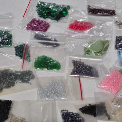 Large Lot of Bagged Beads