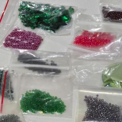 Large Lot of Bagged Beads