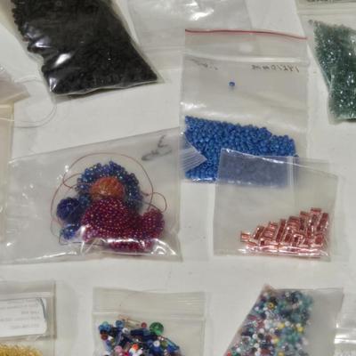 Large Lot of Bagged Beads
