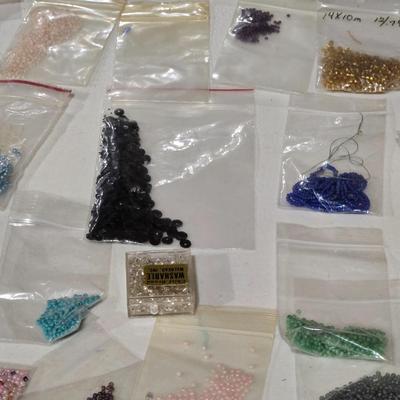 Large Lot of Bagged Beads