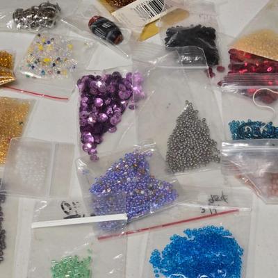 Large Lot of Bagged Beads