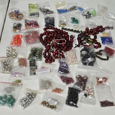 Large Lot of Bagged Beads