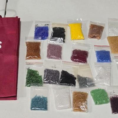 Lot of Bagged Beads & Bag