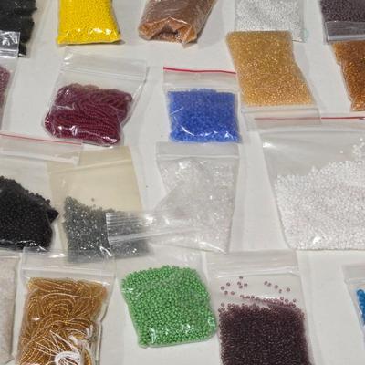 Lot of Bagged Beads & Bag