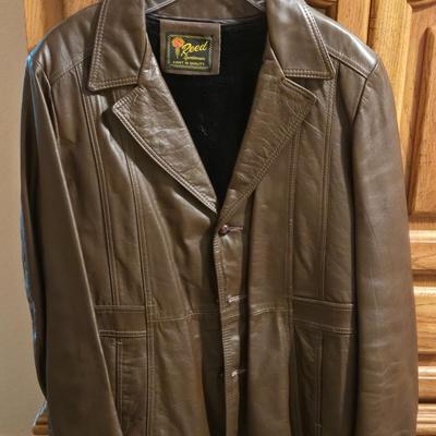 Vintage Men's Leather Jacket with Zip out Liner Size M