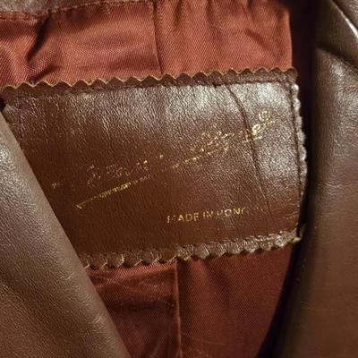 Vintage Etienne Aigner Ladies Leather Belted Short Trench Style Jacket