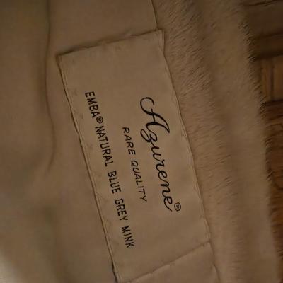 Vintage Ladies Real Blue Grey Mink Wrap