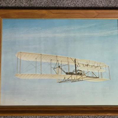 WARREN GREEN Original Watercolor of Orville Wright at Kitty Hawk