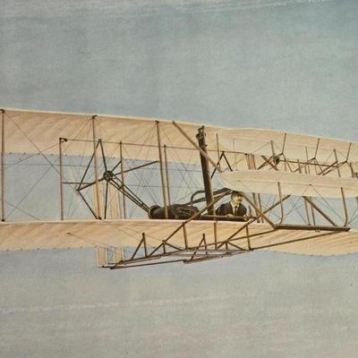 WARREN GREEN Original Watercolor of Orville Wright at Kitty Hawk