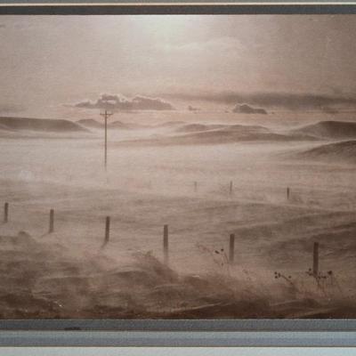 Framed Photograph of Ground Blizzard in Doughlas, Wyoming