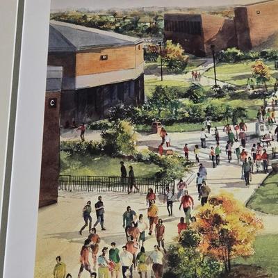 Large Framed William Rainey Harper College Scene