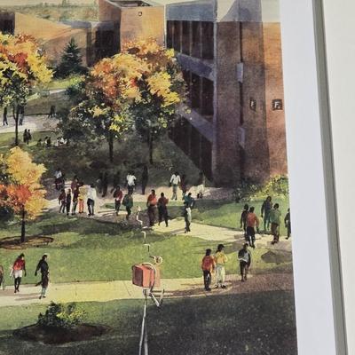 Large Framed William Rainey Harper College Scene