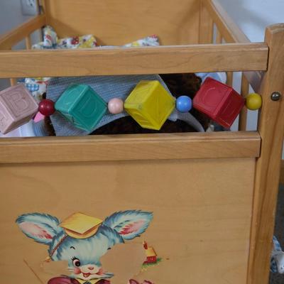 Vintage Whitney Bros. 1950s Doll Bed Crib