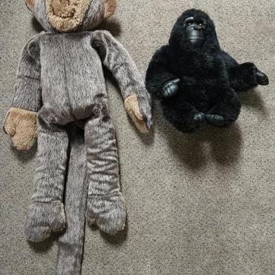 Vintage Plush Monkey and Gorilla